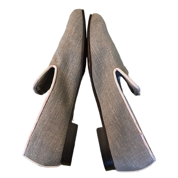 Evelyn Paul Paris Handmade Tan Linen Leather Loafers - 7 - Picture 9 of 14